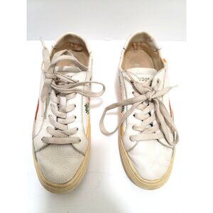 Soludos Women's 7.5 Floral‎ Embroidered Leather Sneakers Pura Vida Preppy Boho